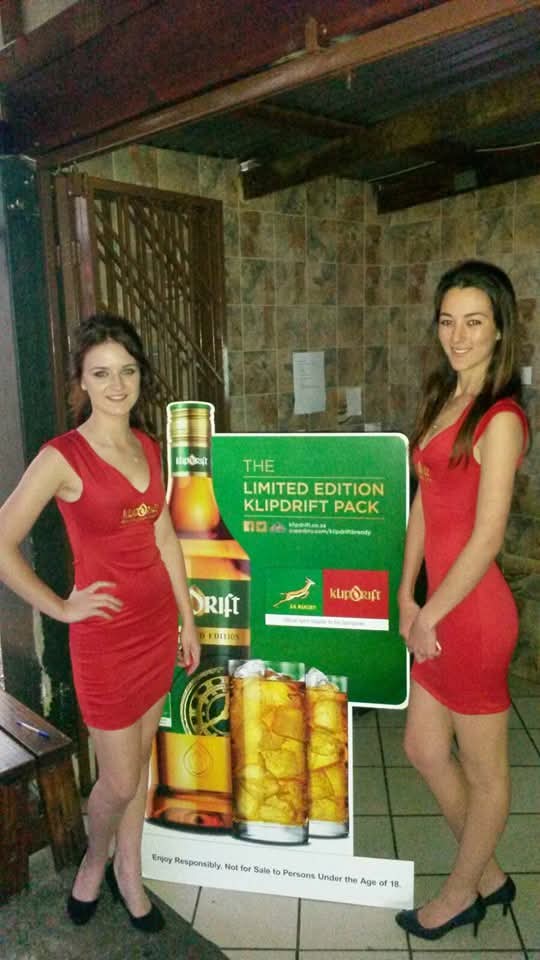 Two Klipdrift brand ambassadors at a tavern activation